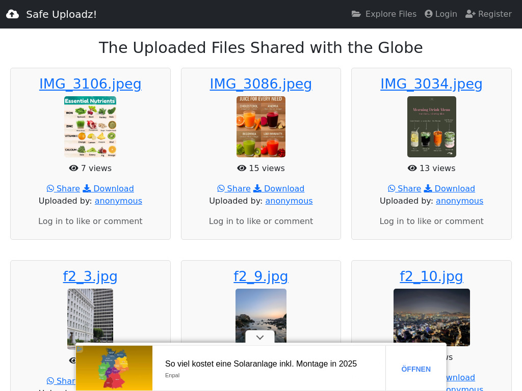 Safe Uploadz Website